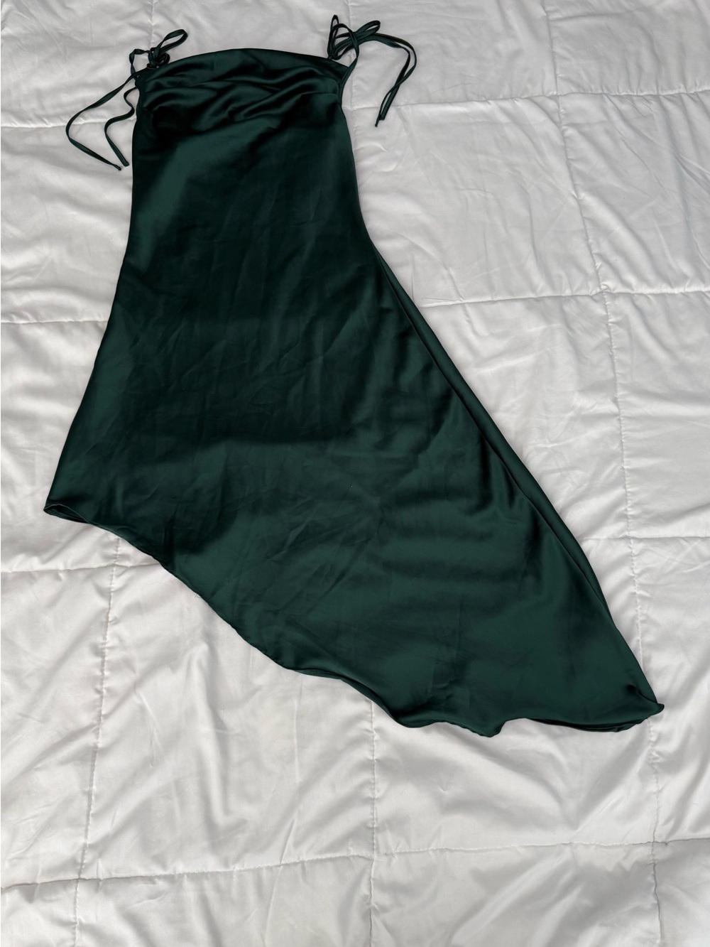 SHEIN Emerald Satin-Look Slip Dress